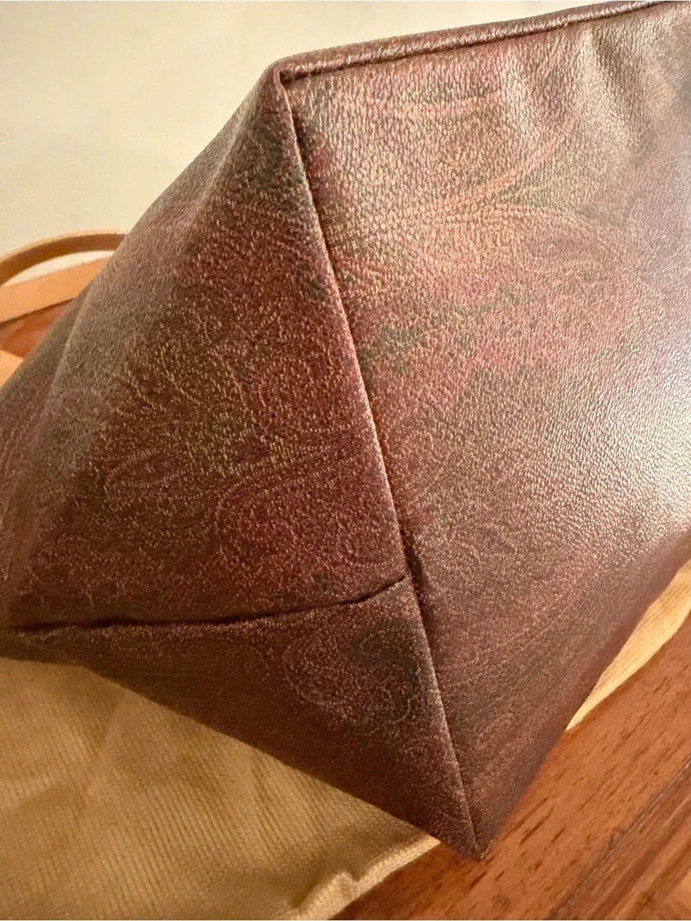Etro Milano Paisley Coated Canvas Leather Trim Large Tote Original Dust Bag EUC